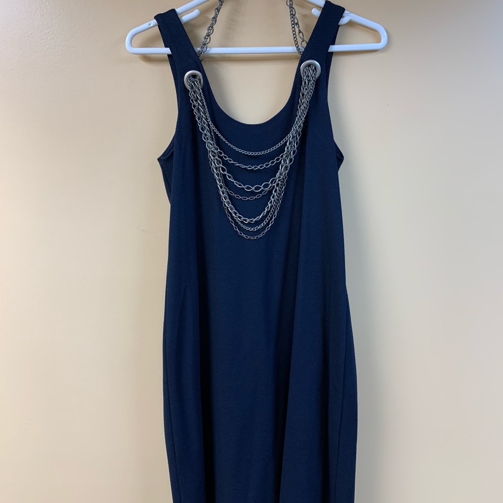 Bailey 44 - Navy Dress With Removal Neck Chains - Excellent Condition